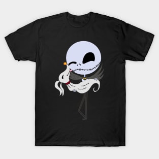 the nightmare before christmas jack and zero cuddling T-Shirt